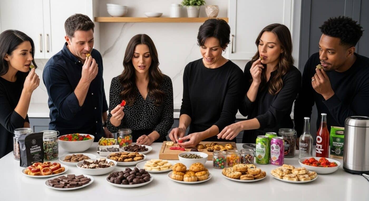 cannabis edibles, sampling, modern kitchen