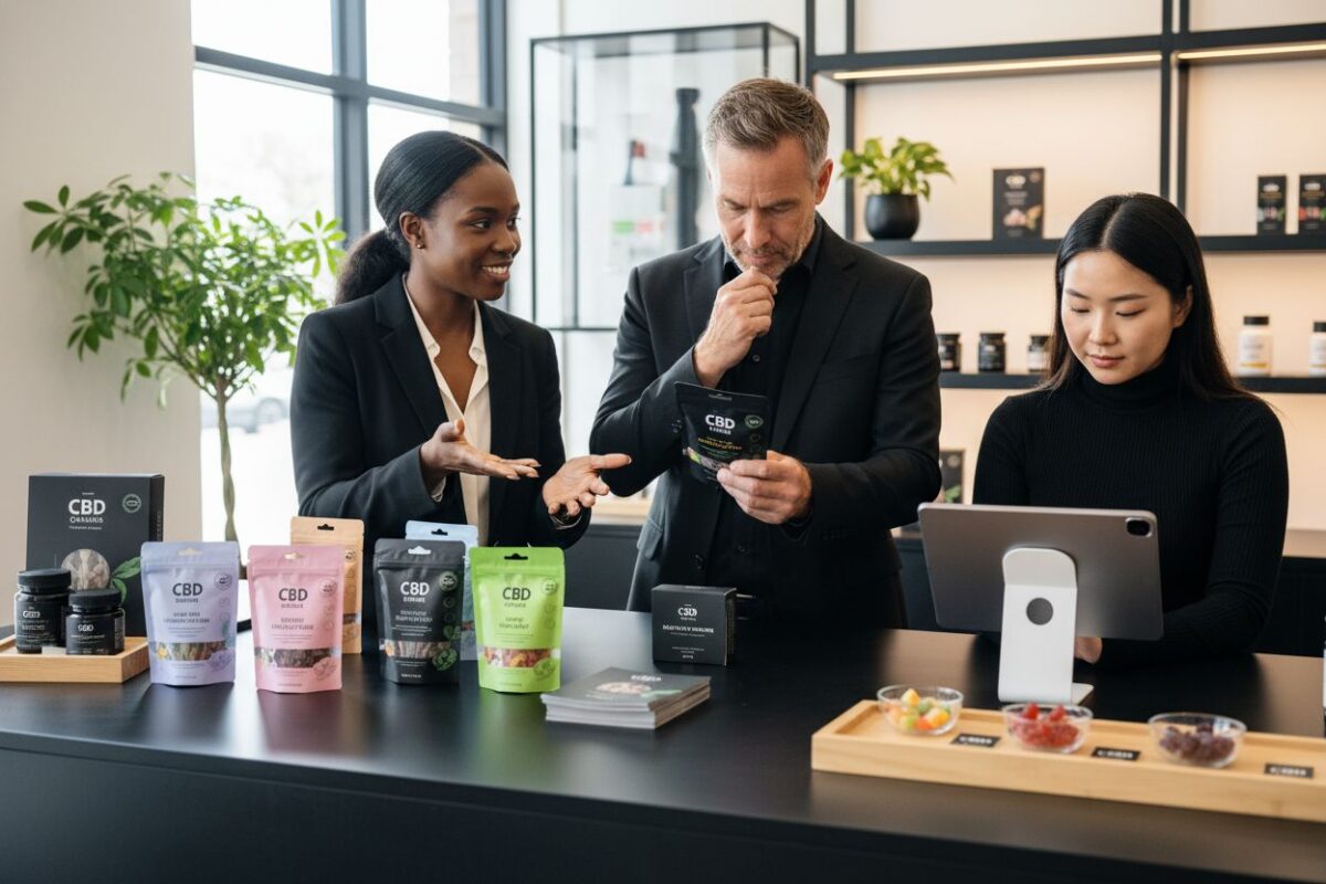 CBD gummies sales, retail education, customer interaction